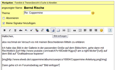 Coppermine_Forum_Anleitung_2
Einbinden des Bildes im Forum

