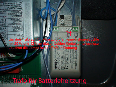 Trafo
Trafo für Batterieheitzung
