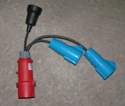 Adapter Drehstrom auf 2x Camping + 1x Schuko
