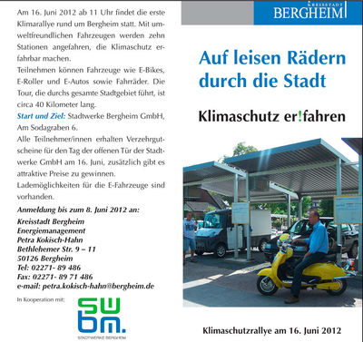 EV Ralley in 50127 BM Juni 2012 EINLADUNG
16.06.2012 Klimaralley Bergheim
Keywords: Klimaralley Bergheim