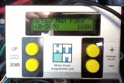 Speedprogrammierung
So sieht die Einstellmöglichkeit aus. 168h entsprechen ca. 48km/h. Also die gesetzlich geforderten 45km/h ausgereizt...
