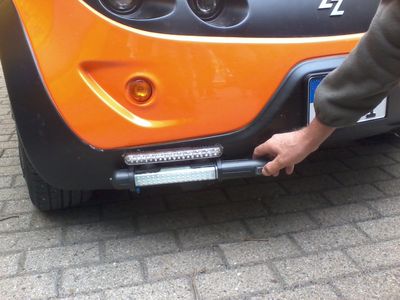 Das Einschalten ist vor der Fahrt schnell und sicher erledigt ;)
