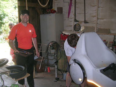 Chefmechaniker Sascha in Aktion
