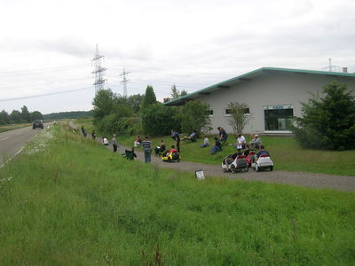 Die 40 m lange Slalomstrecke.
